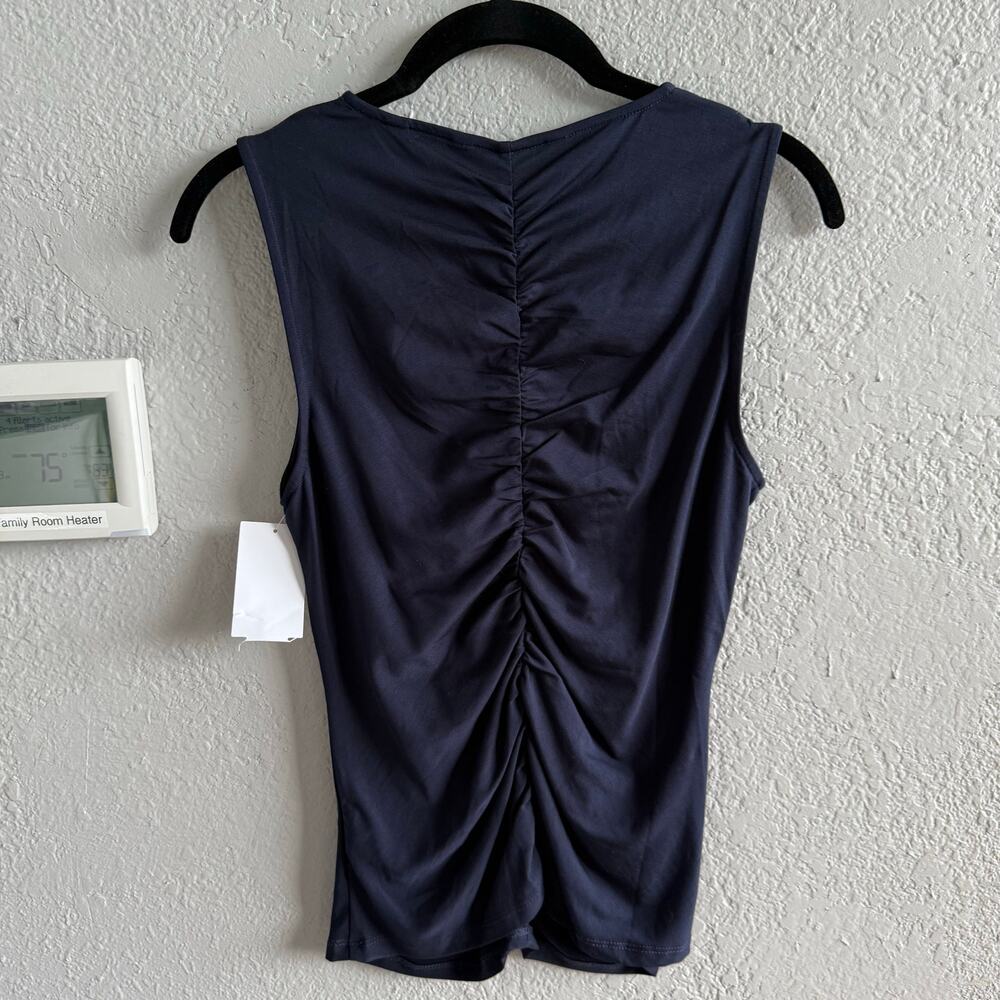 Veronica Bears Ruched Navy Tank - Picture 4 of 6